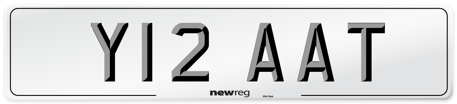 Y12 AAT Number Plate from New Reg